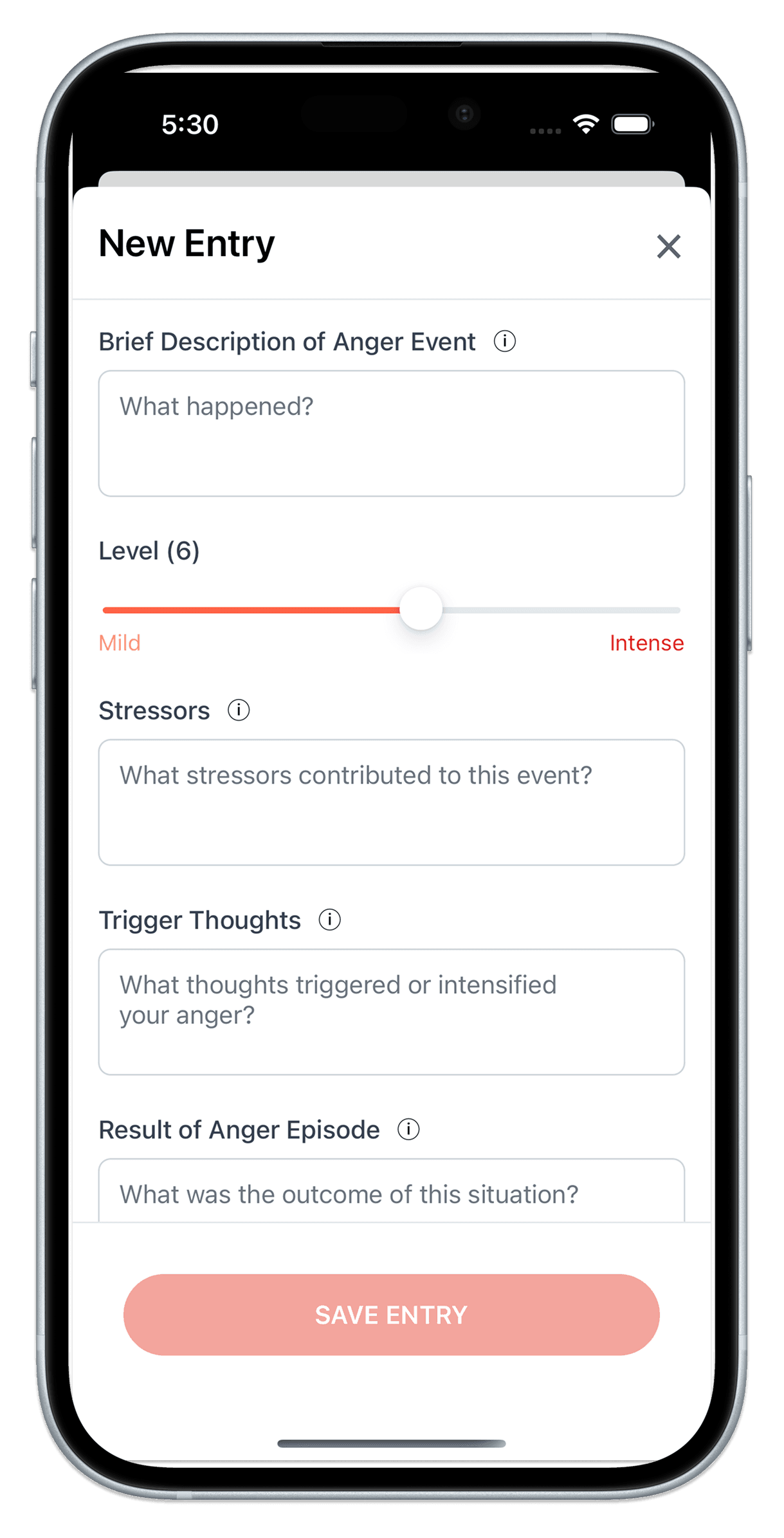 AngerKit thought transformation feature for reframing angry thoughts